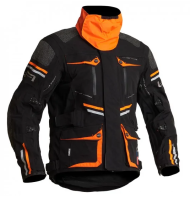 Geacă de motocicletă textilă Lindstrands Sunne neagră/portocalie