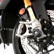Προστατευτικά τάπες άξονα R&G RACING για πιρούνι μαύρο Aprilia Tuono 1100 V4 Factory 25-26