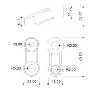 Motorcycle mirrors BARRACUDA SKIN AIR NAKED