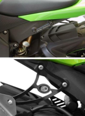 Стойка за генерация R&G RACING Rear Footrest Blanking Plate Kit Black Kawasaki ZX6R/RR