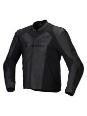 Geacă de motocicletă din piele Alpinestars Faster v3 Airflow Negru/Negru