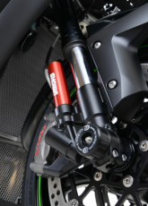 Dopuri de protecție ax furcă R&G RACING, negre, pentru Kawasaki ZX-10R 16-25