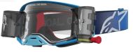 Motocross goggles ALPINESTARS SUPERTECH FIRMA ROLL OFF BLU/SIL/CLR