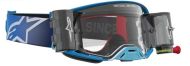 Motocross goggles ALPINESTARS SUPERTECH FIRMA ROLL OFF BLU/SIL/CLR