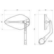 Огледала за мотор BARRACUDA X-VERSION RETROBAR END BLACK (PAIR)