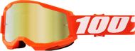 Motocross Goggles 100% STRATA2 ORANGE-MIRROR GOLD