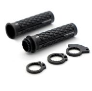 Manere de motocicleta BARRACUDA CLASSIC BLACK SILVER GRIPS
