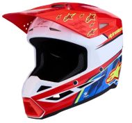 Cască motocross pentru copii ALPINESTARS SM3 FALCON ROȘU/ALB/ALBASTRU