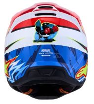 Cască motocross pentru copii ALPINESTARS SM3 FALCON ROȘU/ALB/ALBASTRU