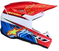 Cască motocross pentru copii ALPINESTARS SM3 FALCON ROȘU/ALB/ALBASTRU