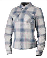 Tricou motociclist damă ICON Fallblock Flannel Grey