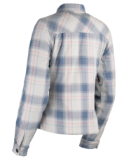 Tricou motociclist damă ICON Fallblock Flannel Grey