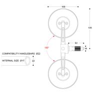 Oglinzi moto BARRACUDA SKIN-S BAR END B-LUX