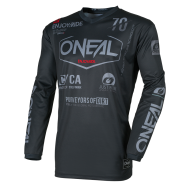 Tricou motocross O`NEAL ELEMENT BRAND NEGRU/GRI