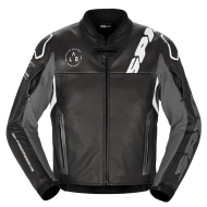 Geaca de piele motociclete SPIDI DP PROGRESSIVE LEATHER Negru/Alb