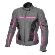 Jachetă motocicletă textilă de damă ADRENALINE LOVE RIDE 2.0 LADY NEGRU/ROZ/GRI