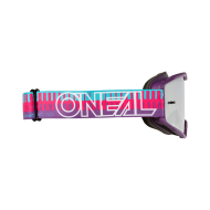 Motocross Goggles O'NEAL B-10 STRIPED PINK/PURPLE - SILVER MIRROR V.26