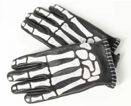 Leather gloves JOHN DOE SKELETOR LEATHER BLACK/WHITE