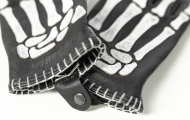Leather gloves JOHN DOE SKELETOR LEATHER BLACK/WHITE