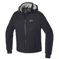 Υφασμάτινο μπουφάν μοτοσικλέτας SPIDI Hoodie Armor H2Out Μαύρο