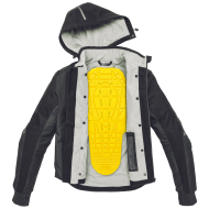 Υφασμάτινο μπουφάν μοτοσικλέτας SPIDI Hoodie Armor H2Out Μαύρο