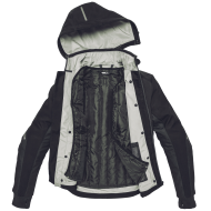 Υφασμάτινο μπουφάν μοτοσικλέτας SPIDI Hoodie Armor H2Out Μαύρο