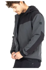 Jachetă textilă JOHN DOE HOOD XTM V3 RIP STOP SOFTSHELL GRI/NEGRU