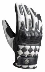 Mănuși de piele JOHN DOE TRACKER RACE LEATHER ALB/NEGRU