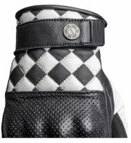 Mănuși de piele JOHN DOE TRACKER RACE LEATHER ALB/NEGRU