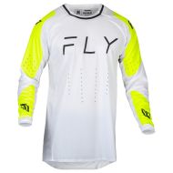 Tricou motocross FLY RACING Evolution DST - Alb/Vizibilitate ridicată