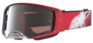 Motocross goggles ALPINESTARS SUPERTECH HITEN BLK RED MIR MIRROR-SILVER