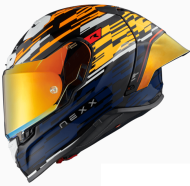 Helmet NEXX X.R3R GLITCH RACER ORANGE BLUE