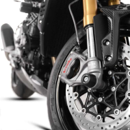 Dopuri de siguranță pentru axe R&G RACING, protecție furcă neagră pentru Triumph Speed Triple 1050 RS 18-21 / S 16-21 / 1200 RS 21-25 / RR 22-25