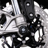 Dopuri de siguranță pentru axe R&G RACING, protecție furcă neagră pentru Triumph Speed Triple 1050 RS 18-21 / S 16-21 / 1200 RS 21-25 / RR 22-25