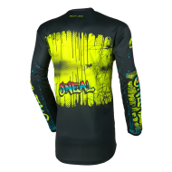 Tricou motocross copii O'NEAL ELEMENT RANCID NEGRU/GALBEN NEON