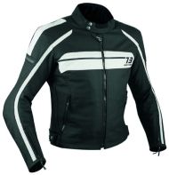 Geacă de piele pentru motocicletă A-PRO SBK ALBĂ