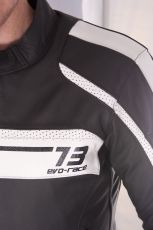 Geacă de piele pentru motocicletă A-PRO SBK ALBĂ