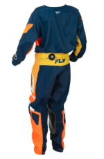 Tricou motocross copii FLY RACING Kinetic Jugend - Bleumarin/Portocaliu