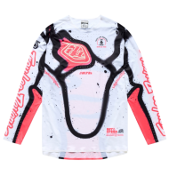 Motocross Jersey TROY LEE DESIGNS SSE Ultra Membrane Jersey - White/Infra Red