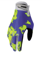 Motocross gloves THOR LAUNCHMODE BLEACH GRAY/ACID