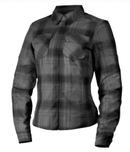 Tricou motociclist damă ICON Fallblock Flannel Negru
