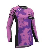 Women's motocross jersey THOR LAUNCHMODE BLEACH BLACK/ORCHID