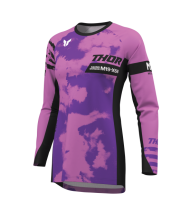 Women's motocross jersey THOR LAUNCHMODE BLEACH BLACK/ORCHID