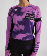 Women's motocross jersey THOR LAUNCHMODE BLEACH BLACK/ORCHID