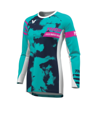 Women's motocross jersey THOR LAUNCHMODE BLEACH WHITE/AQUA