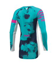 Women's motocross jersey THOR LAUNCHMODE BLEACH WHITE/AQUA