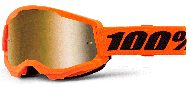 Children's Motocross Goggles 100% Strata 2 NEON ORANGE/TRUE GOLD
