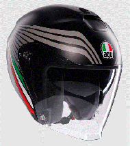 Casca scooter AGV IRIDES BOLOGNA NEGRU MAT/TRICOLOR