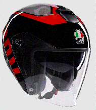 Casca pentru scuter AGV IRIDES VALENZA GR MAT/NEGRU/ROSIU