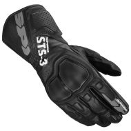 Leather motorcycle gloves SPIDI STS-3 BLACK